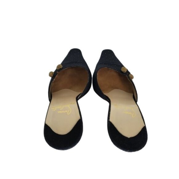 Christian Louboutin Satin Patterned Heeled Mules - Picture 4 of 8